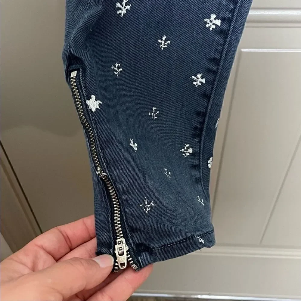 Mother Denim The looker Ankle Zip Skinny Jeans Lapis “Fleur-de-love